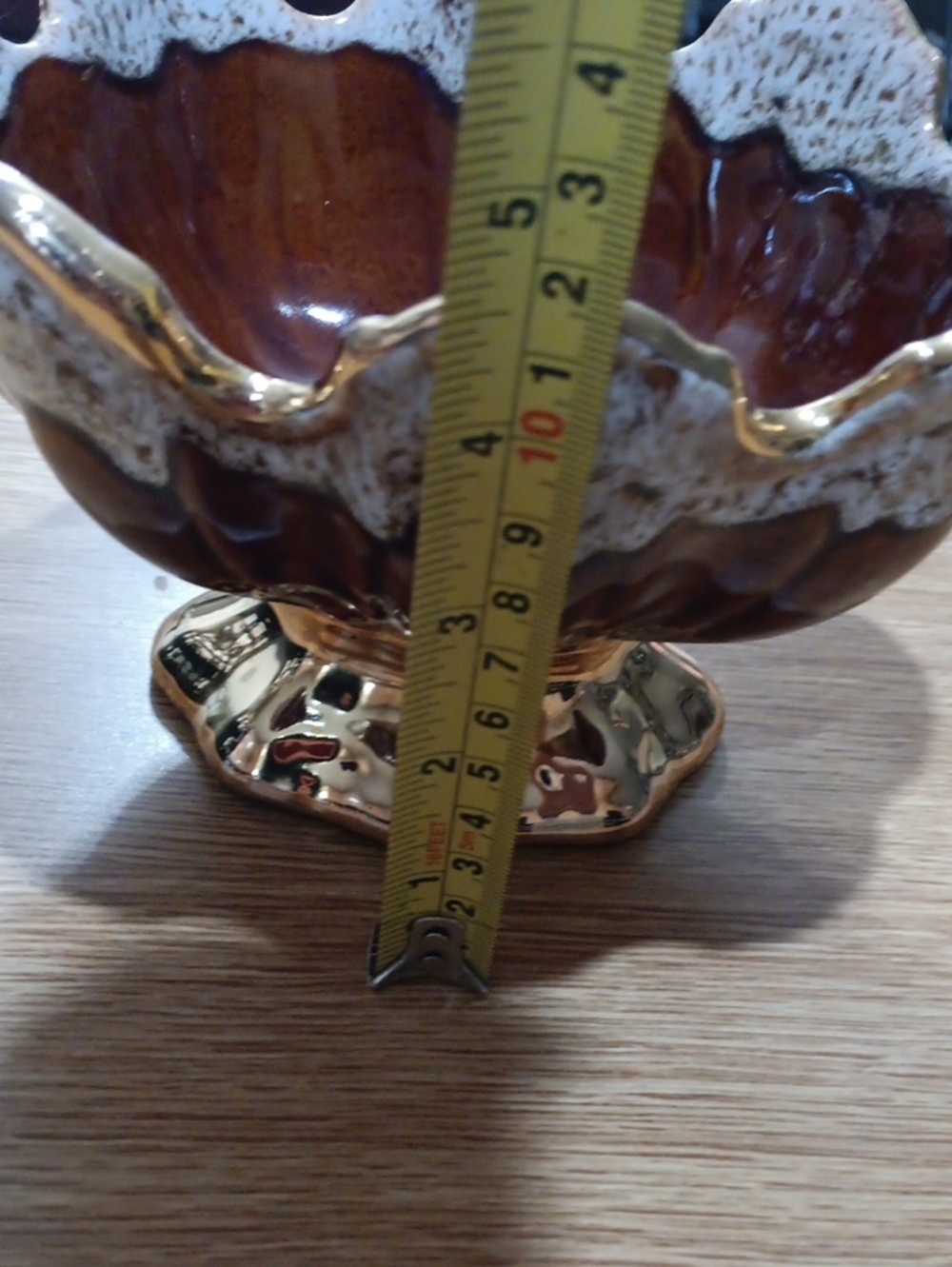 Vintage Gold And Brown Ceramic Bowl - Picture 10 of 10